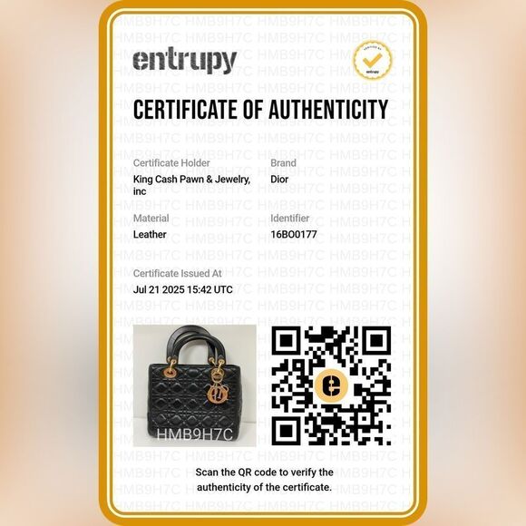 CHRISTIAN DIOR Lady Cannage Hand Tote Bag Leather Black Gold - Picture 2 of 13